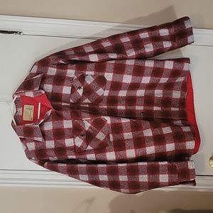 VINTAGE 1970s Sears Fieldmaster Lumberjack Red Plaid Flannel Jacket Size XL